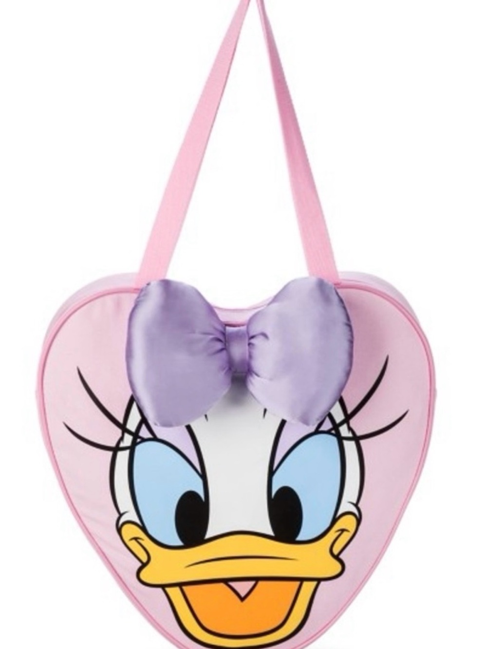 Daisy Duck Disney Pink Heart Shoulder Bag with Purple Satin Bow